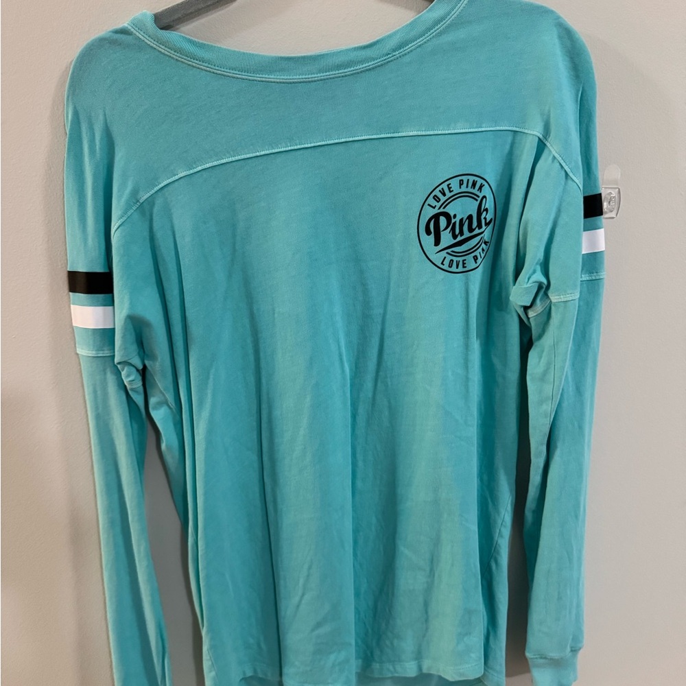PINK Victoria's Secret Mint Green Crew Neck Tee